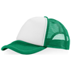 Trucker 5 panel cap in green-and-white-solid