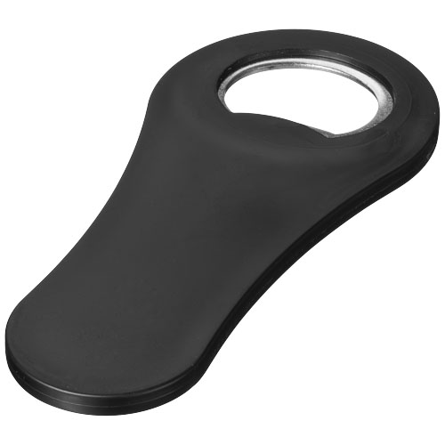 Rally magnetic drinking bottle opener in black-solid