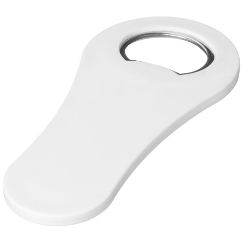 Rally magnetic drinking bottle opener in white-solid