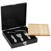 Mino 6-piece wine and cheese set in black-solid-and-wood