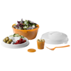 Ceasar salad bowl set in orange-and-white-solid