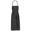 Reeva 100% cotton apron with tie-back closure in black-solid