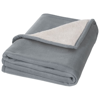 Springwood soft fleece and sherpa plaid blanket in grey-and-white-solid