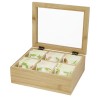 Ocre bamboo tea box in Natural