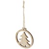 Natall wooden tree ornament in Natural