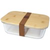 Roby glass lunch box with bamboo lid in Natural