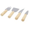Cheds 4-piece bamboo cheese set in Natural