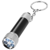 Draco LED keychain light in black-solid-and-silver