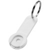 Shoppy coin holder keychain in white-solid