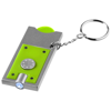 Allegro LED keychain light with coin holder in lime-and-silver