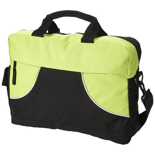 Chicago conference bag in black-solid-and-lime