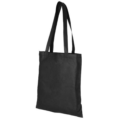 Zeus large non-woven convention tote bag in black-solid
