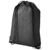 Evergreen non-woven drawstring backpack in black-solid