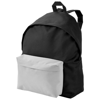Urban covered zipper backpack in black-solid-and-white-solid