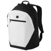Ozark headphone port backpack in white-solid-and-black-solid