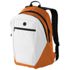 Ozark headphone port backpack in white-solid-and-orange
