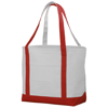 Premium heavy-weight 610 g/m² cotton tote bag in natural-and-red