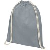 Oregon 100 g/m² cotton drawstring backpack 5L in Grey