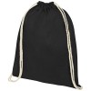 Oregon 100 g/m² cotton drawstring backpack 5L in Solid Black
