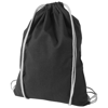 Oregon 100 g/m² cotton drawstring backpack in black-solid