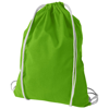 Oregon 100 g/m² cotton drawstring backpack in lime