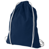 Oregon 100 g/m² cotton drawstring backpack in navy