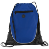 Peek zippered pocket drawstring backpack in royal-blue-and-black-solid