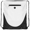Peek zippered pocket drawstring backpack in white-solid