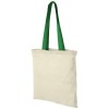 Nevada 100 g/m² cotton tote bag coloured handles 7L in Natural_bright-green