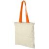 Nevada 100 g/m² cotton tote bag coloured handles 7L in Natural_orange