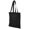 Madras 140 g/m² cotton tote bag in black-solid