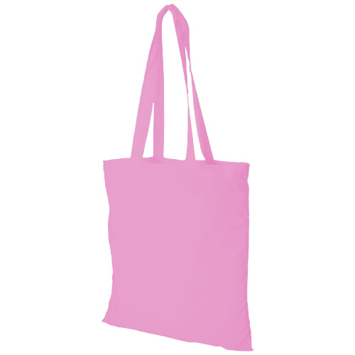 Madras 140 g/m² cotton tote bag in pink
