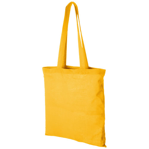 Madras 140 g/m² cotton tote bag in yellow