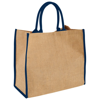 Harry coloured edge jute tote bag in natural-and-navy