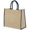 Harry coloured edge jute tote bag 25L in Natural_navy