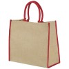 Harry coloured edge jute tote bag 25L in Natural_red