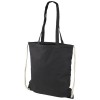 Eliza 240 g/m² cotton drawstring bag 6L in Solid Black