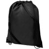 Oriole duo pocket drawstring backpack in Solid Black
