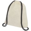 Oregon 100 g/m² cotton drawstring bag with coloured cords 5L in Natural
