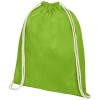 Oregon 140 g/m² cotton drawstring backpack in Lime