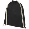 Orissa 140 g/m² GOTS organic cotton drawstring bag 5L in Solid Black