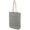 Pheebs 150 g/m² recycled cotton tote bag with front pocket 9L in Heather Black