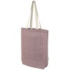 Pheebs 150 g/m² recycled cotton tote bag with front pocket 9L in Heather Maroon