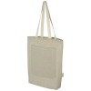Pheebs 150 g/m² recycled cotton tote bag with front pocket 9L in Heather Natural