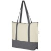 Repose 320 g/m² recycled cotton zippered tote bag 10L in Natural