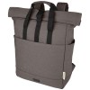 Joey 15” GRS recycled canvas rolltop laptop backpack 15L in Grey