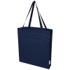 Madras 140 g/m² GRS recycled cotton gusset tote bag in Navy