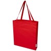 Madras 140 g/m² GRS recycled cotton gusset tote bag in Red