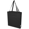 Madras 140 g/m² GRS recycled cotton gusset tote bag in Solid Black