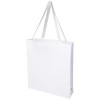 Madras 140 g/m² GRS recycled cotton gusset tote bag in White